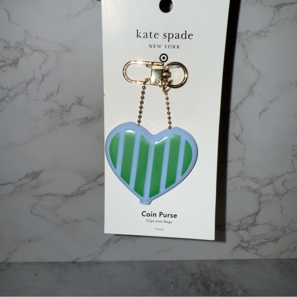Kate Spade x Target Heart Coin Purse Key Fob Chain Keychain Bag Charm